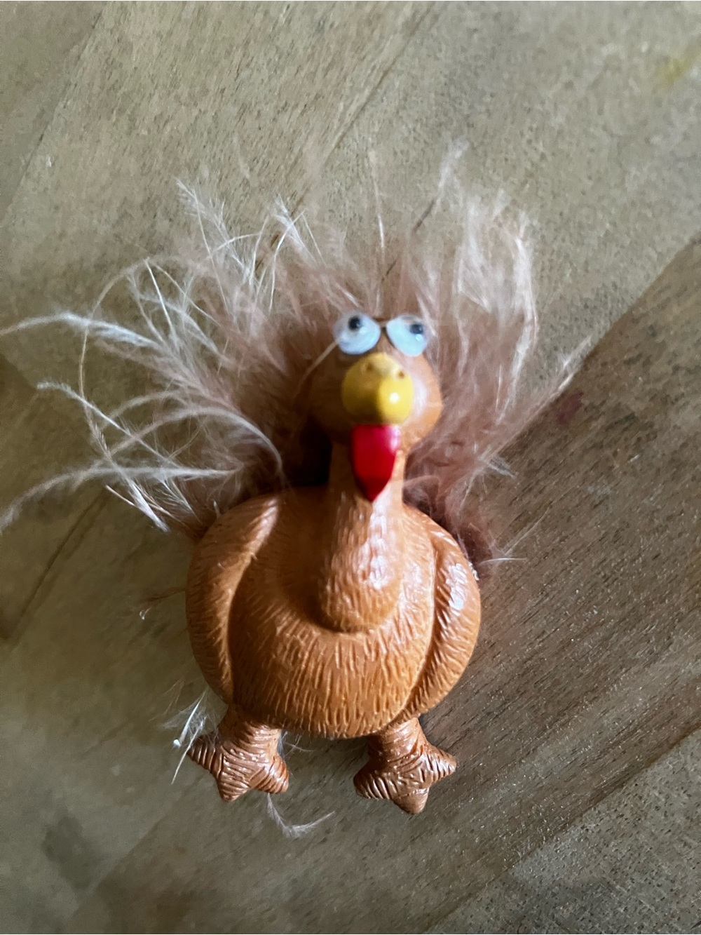 Vintage EstateGoogly eyed Feathered Turkey Pin/Brooch with matching fob earring